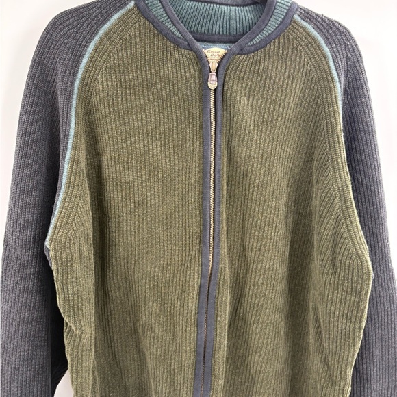 Tommy Bahama Men’s Black Cotton Green Full Zip Sweater Jacket Black Size Xl - Picture 15 of 16